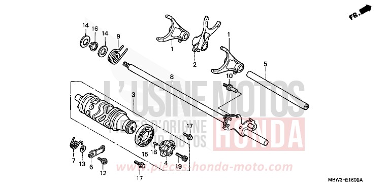GEARSHIFT DRUM for CBR600F VR Special PEARL FLASH YELLOW (Y163B) from 2002